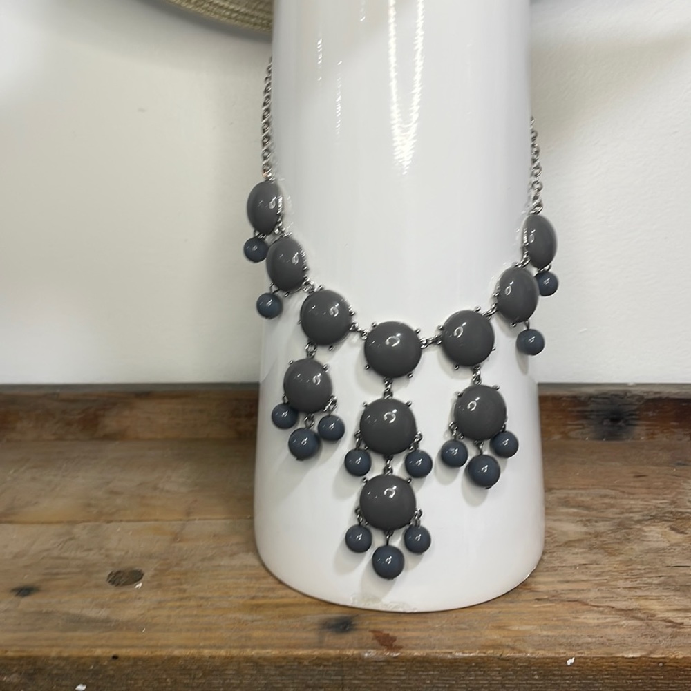 Statement necklace with grey beads!